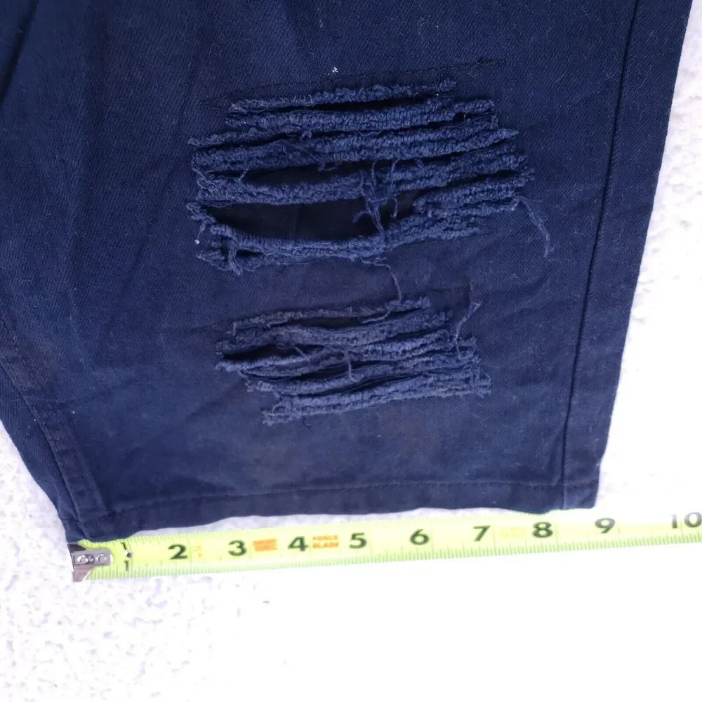 Mao Jean Shorts Denim Cotton Mens SZ 32 Black Straight VTG Baggy 90s Y2K
